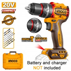 INGCO Κρουστικό Δραπανοκατσάβιδο Compact Μπαταρίας 20V Li-Ion 76Nm SOLO CIDLI207686E-S